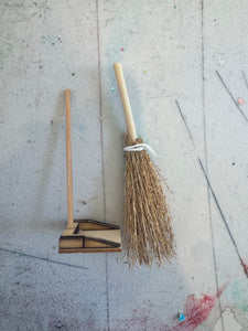 Dust pan and broom